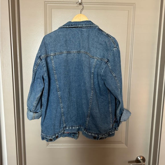 Free People Oversized Distressed Denim Jacket - 100% Cotton size M - Picture 3 of 7